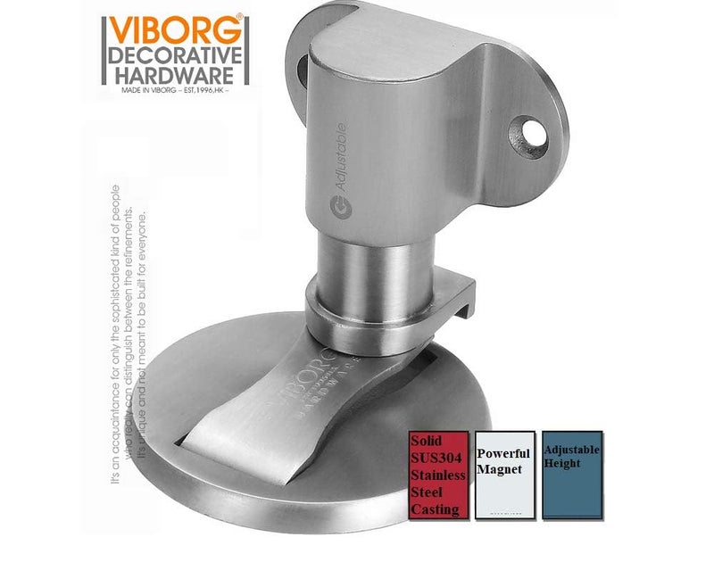 VIBORG Deluxe Solid SUS304 Stainless Steel Casting Adjustable Floor Mount Mounted Magnetic Door Stopper Doorstop Door Stop, RS-40F (1) - Image 3